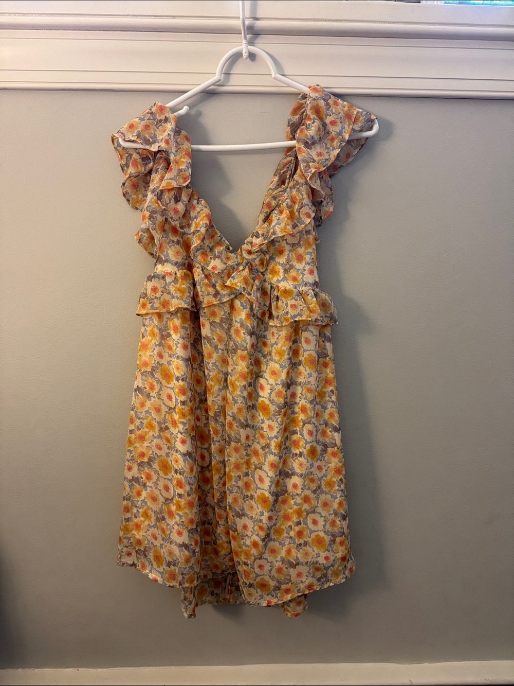 Promesa Yellow Floral Ruffle Dress